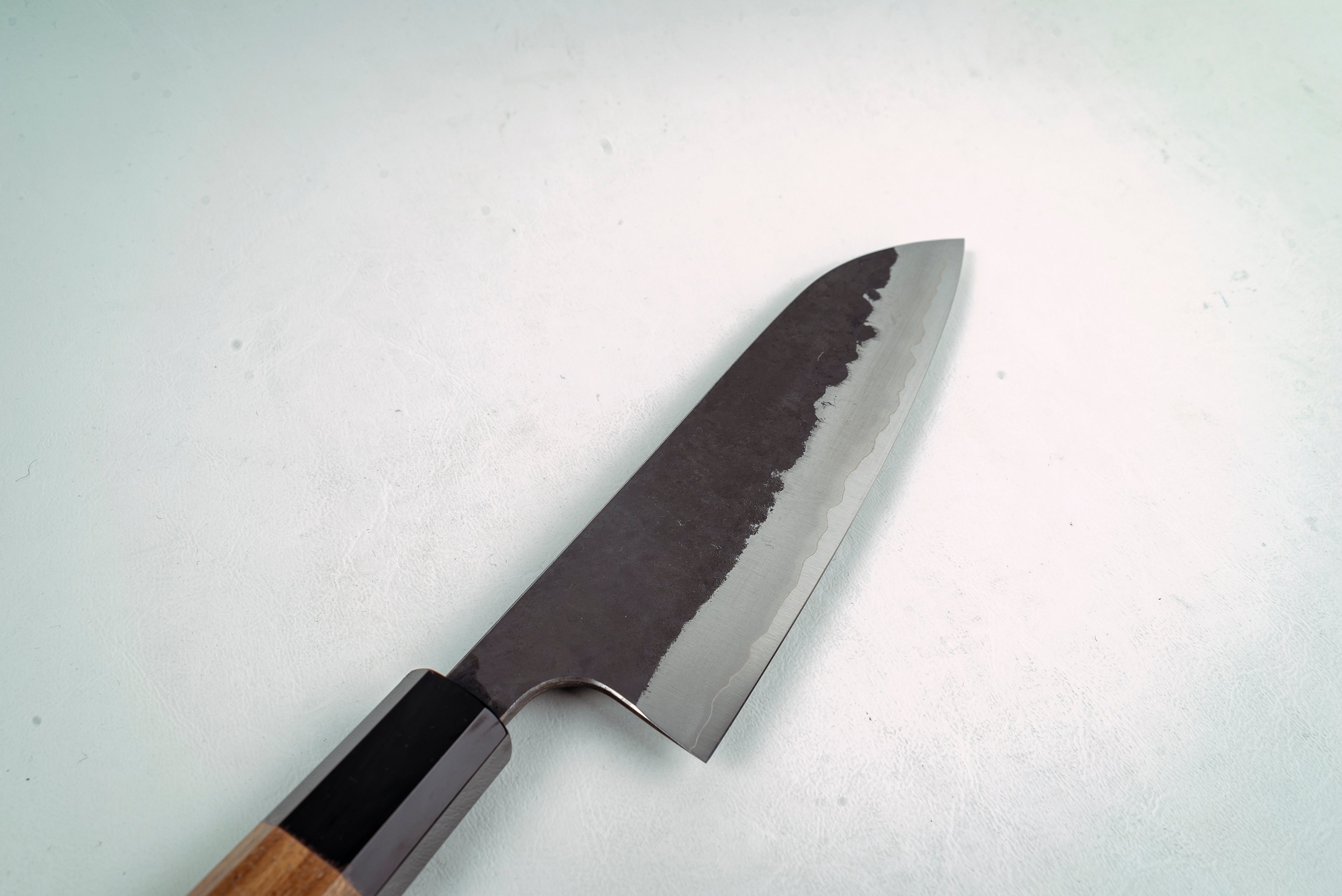 Anryu Hamono AS Stainless Clad Kurouchi Tsuchime Santoku - Thecooksedge