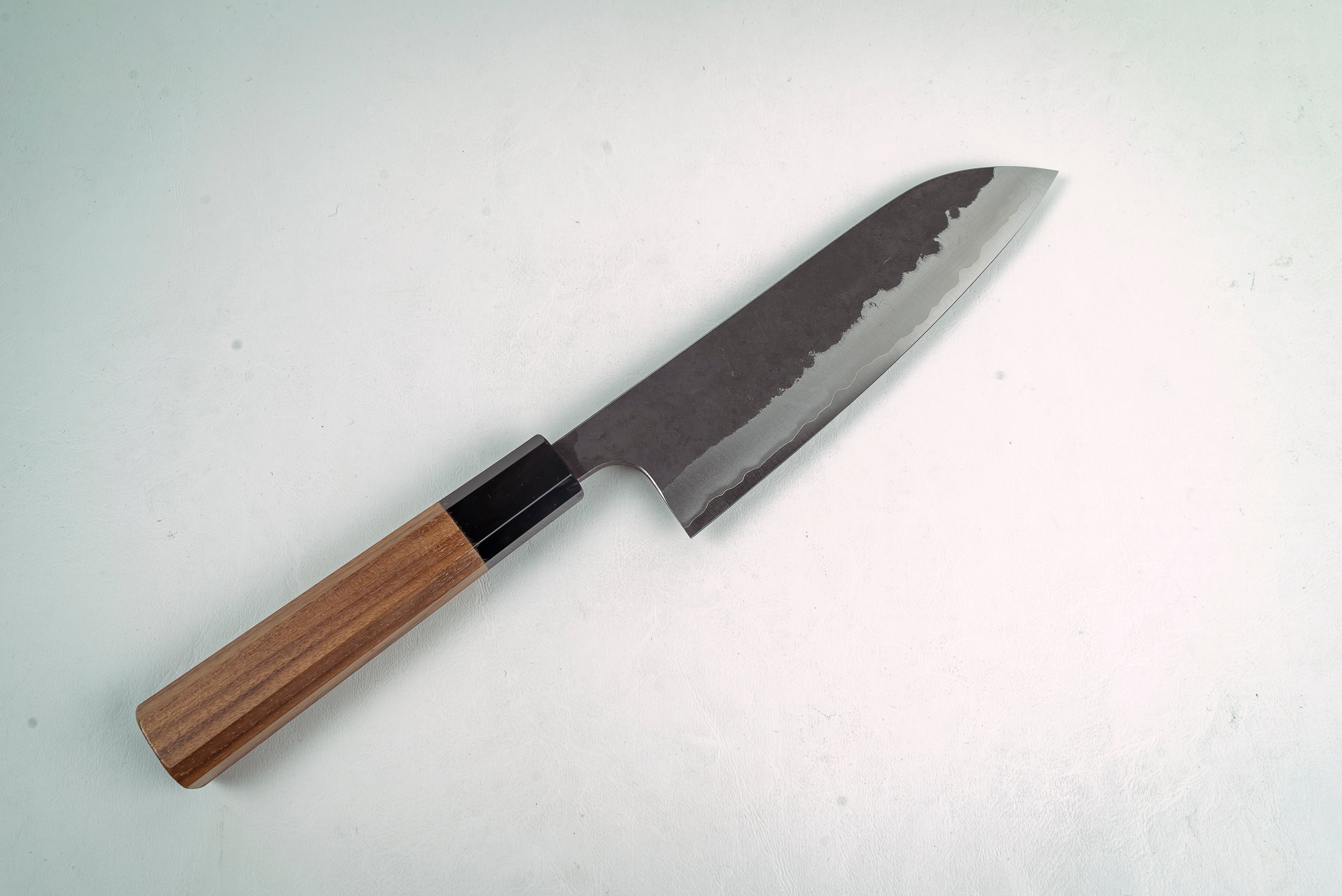 Anryu Hamono AS Stainless Clad Kurouchi Tsuchime Santoku - Thecooksedge