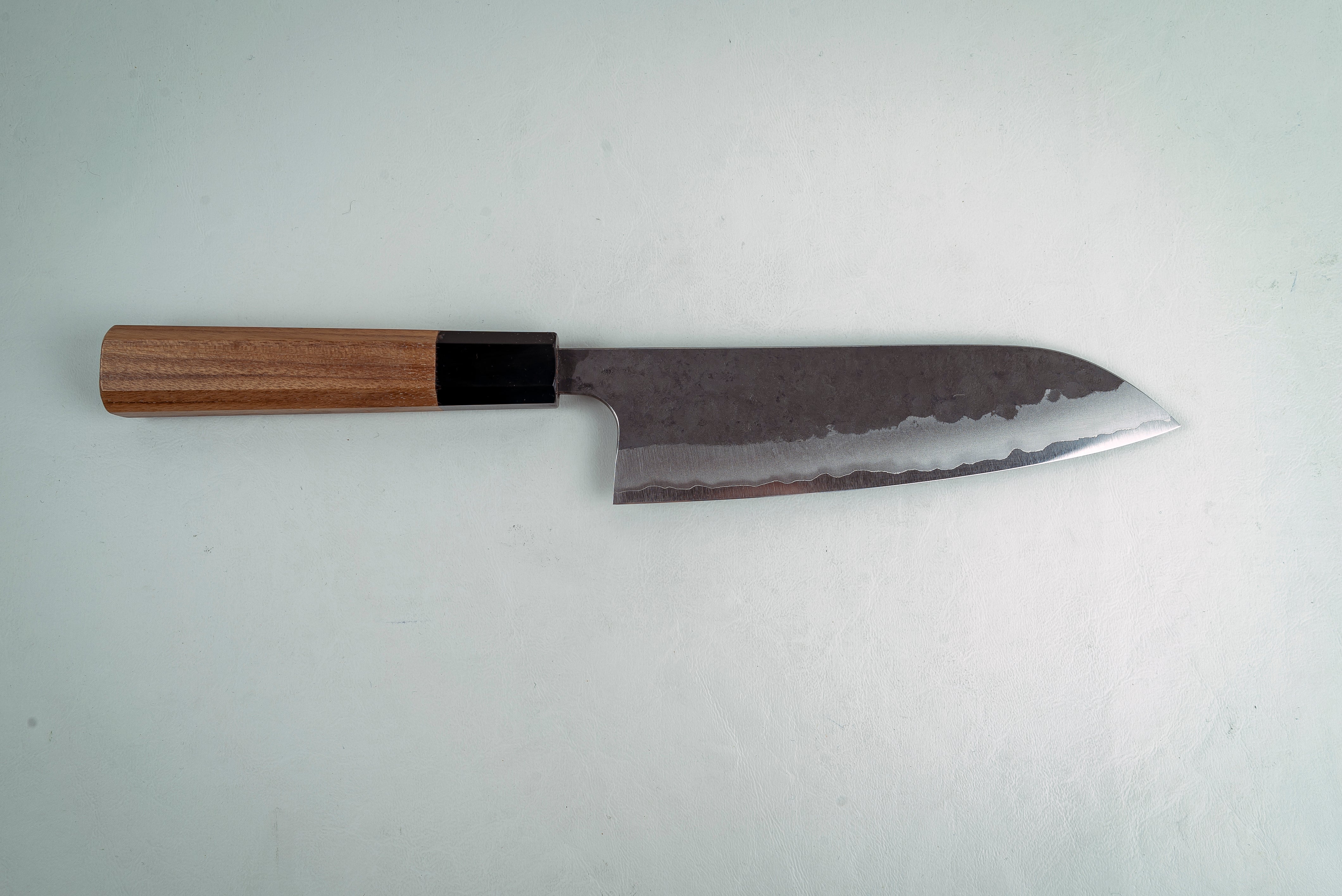 Anryu Hamono AS Stainless Clad Kurouchi Tsuchime Santoku - Thecooksedge