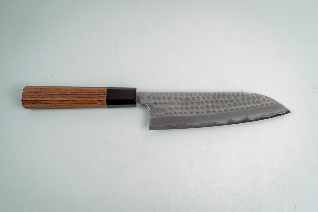 Anryu Hamono Blue#2 Migaki Stainless Clad Santoku - Thecooksedge