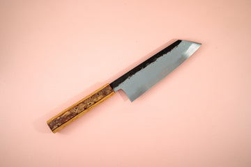 HADO Sumi Blue#1 Damascus Bunka 180mm W/Cherry Bark Handle - Thecooksedge