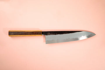 HADO Sumi Blue#1 Damascus Gyuto 240mm W/Cherry Bark Handle - Thecooksedge