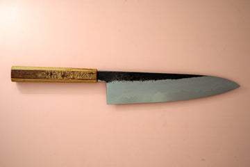 HADO Sumi Blue#1 Damascus Gyuto 240mm W/Cherry Bark Handle (SCRATCH & DENT) - Thecooksedge
