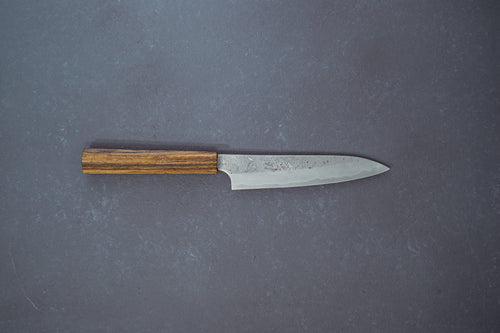 Hatsukokoro Blue#2 Nashiji Damascus petty 150mm - Thecooksedge