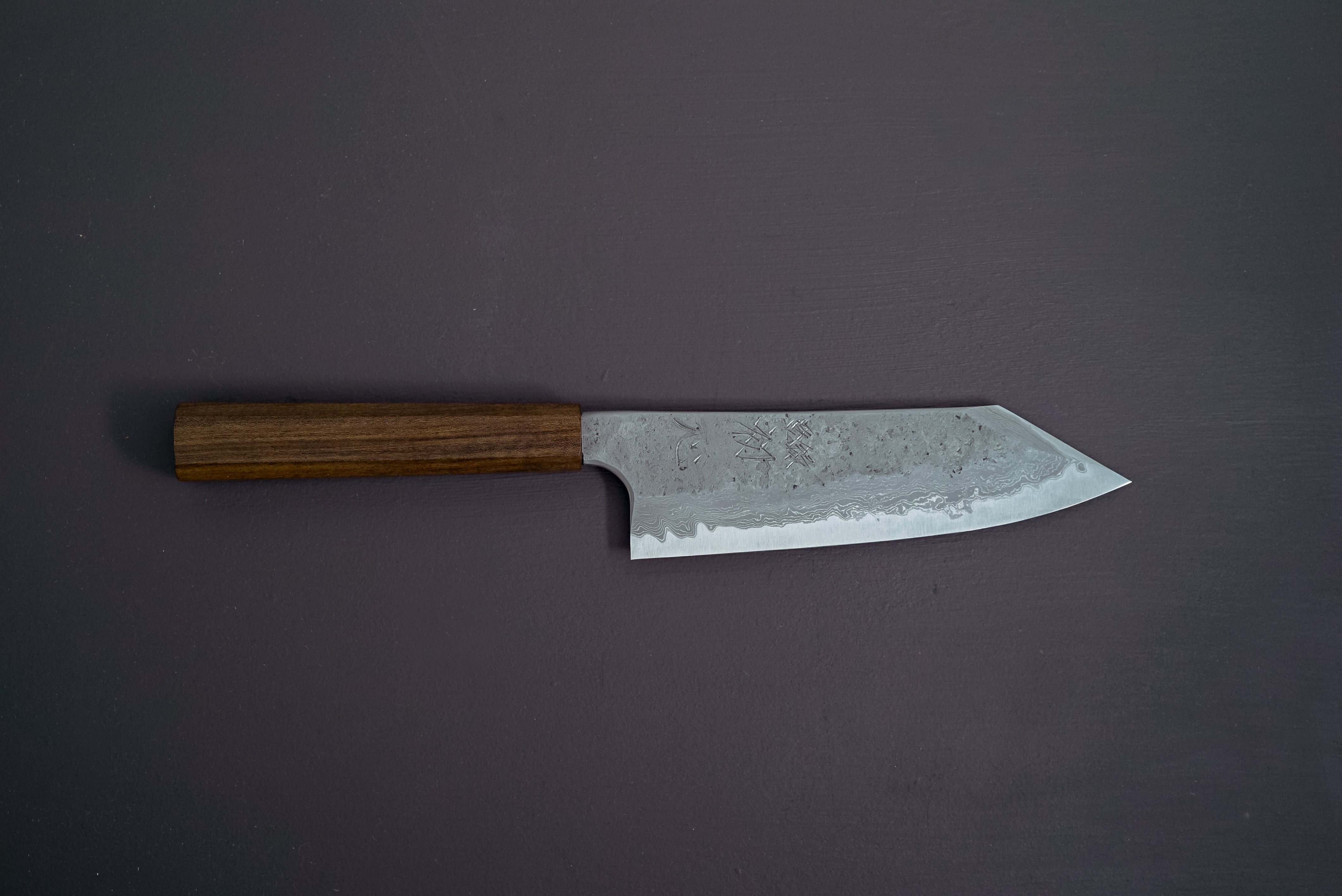 Hatsukokoro Blue#2 Nashiji Damascus Bunka 180mm - Thecooksedge