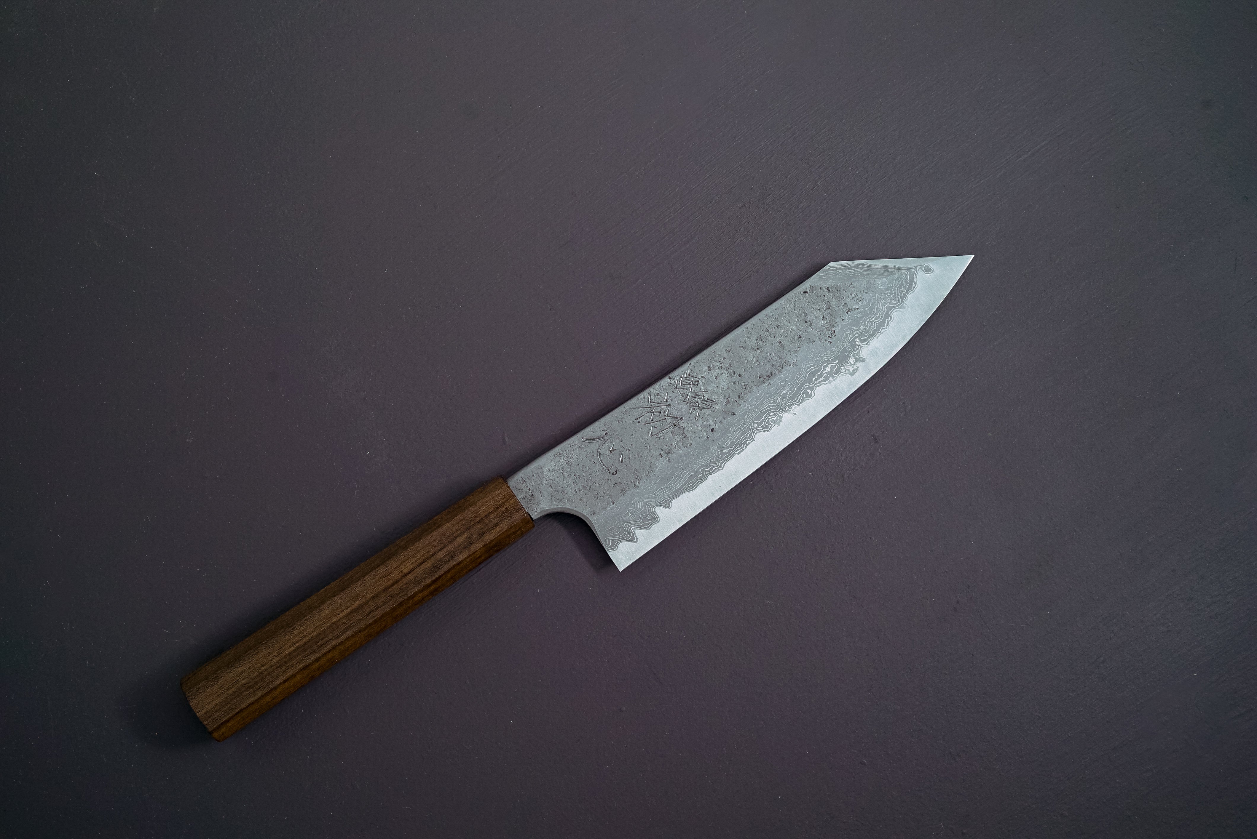 Hatsukokoro Blue#2 Nashiji Damascus Bunka 180mm - Thecooksedge