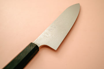 Hatsukokoro Ginga34 Nickel Damascus Santoku 180mm - Thecooksedge