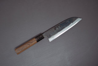 Hatsukokoro Kokugei Blue#1 Kurouchi Santoku 165mm - Thecooksedge