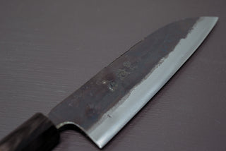 Hatsukokoro Kokugei Blue#1 Kurouchi Santoku 165mm - Thecooksedge