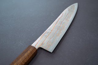 Hayabusa Blue2 Rainbow Damascus Gyuto 210mm - Thecooksedge