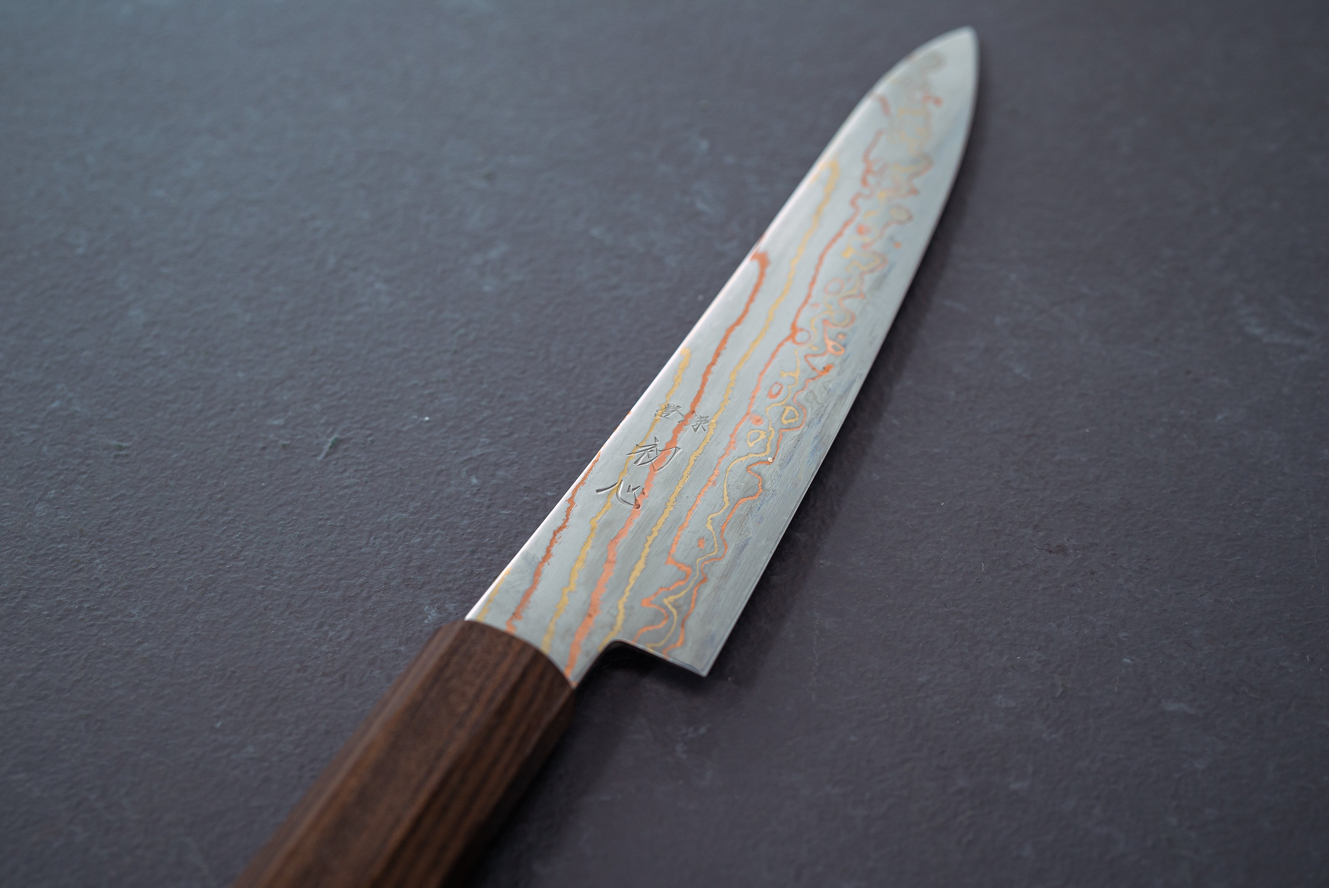 Hayabusa Blue2 Rainbow Damascus Petty 150mm - Thecooksedge