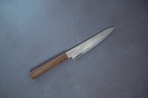 Hayabusa Blue2 Rainbow Damascus Petty 150mm - Thecooksedge