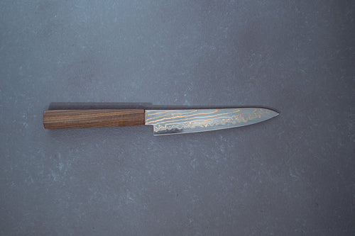 Hayabusa Blue2 Rainbow Damascus Petty 150mm - Thecooksedge