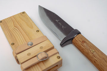 Shotaro Imai W2 Damascus Outdoor Knife 110mm - Thecooksedge