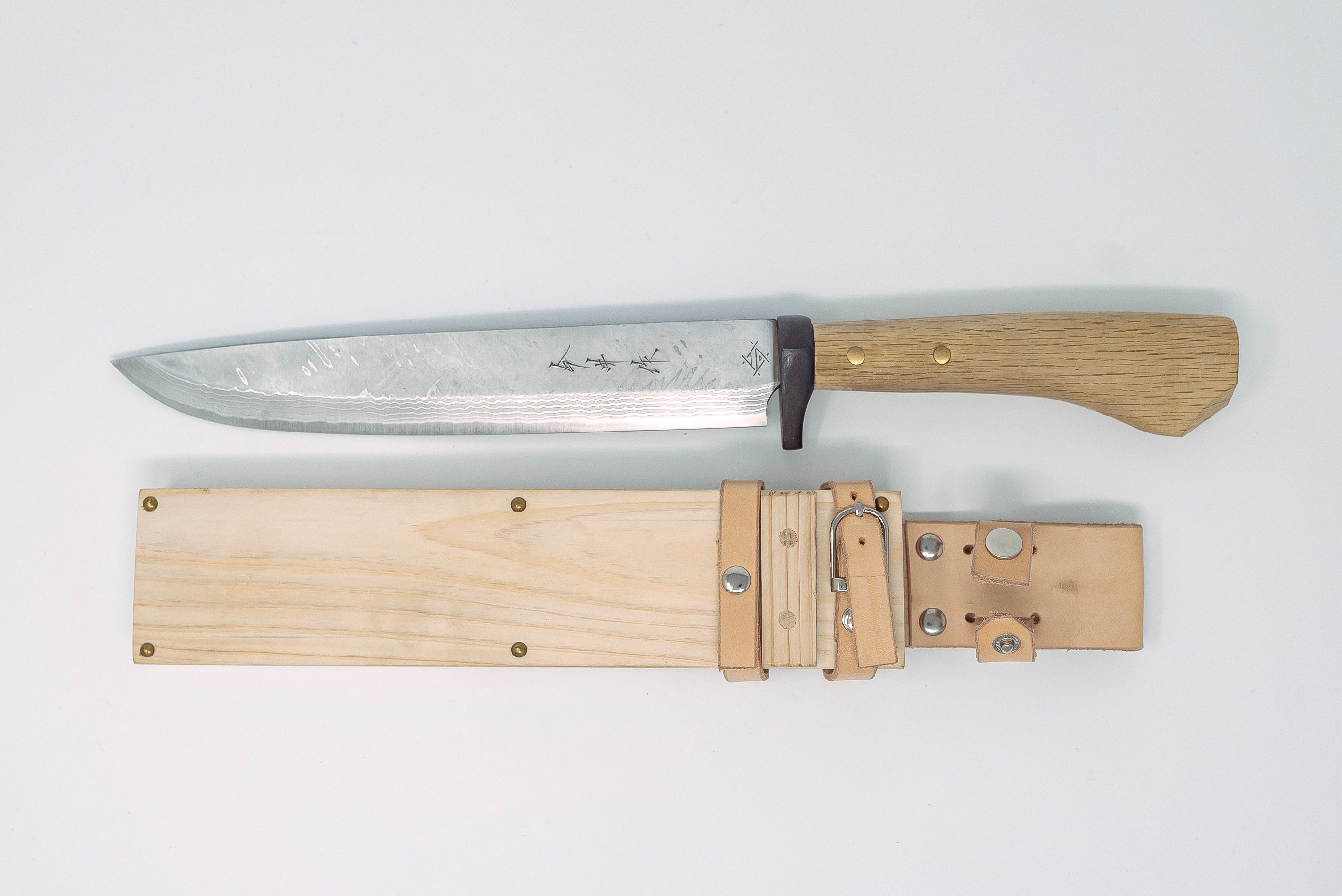Shotaro Imai W2 Damascus Outdoor Knife 240mm - Thecooksedge