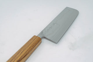 Sakai kikumori 10A Damascus Nakiri 165mm - Thecooksedge