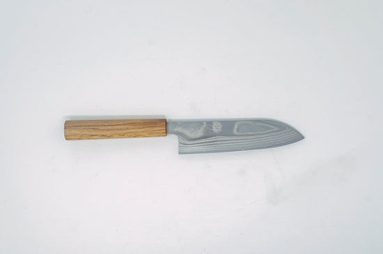 Sakai Kikumori 10A Damascus Santoku 165mm - Thecooksedge
