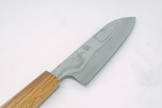 Sakai Kikumori 10A Damascus Santoku 165mm - Thecooksedge