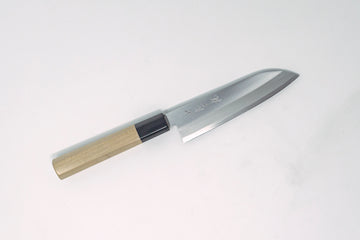 Sakai Kikumori Q-AS Santoku 135mm w/Magnolia Handle - Thecooksedge
