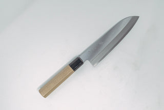 Sakai Kikumori Q-AS Santoku 180mm w/Magnolia Handle - Thecooksedge