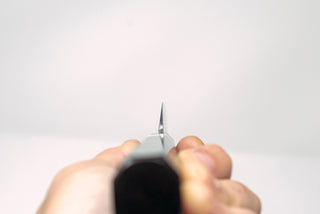 Sakai Kikumori SG2 Mirror Yanagiba 300mm Ebony handle w/black buffalo horn and white spacer - Thecooksedge