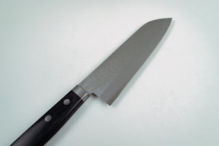 Masutani VG10 Damascus Santoku 170mm Black Handle - Thecooksedge