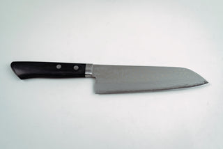 Masutani VG10 Damascus Santoku 170mm Black Handle - Thecooksedge