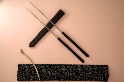 Moribashi Chopsticks w/ Saya and Case 180mm - Thecooksedge