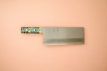 Nakagawa Silver3 Chinese Cleaver Abalone Handle - Thecooksedge