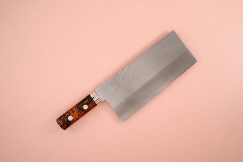 Nakagawa Silver3 Chinese Cleaver Ironwood Handle - Thecooksedge