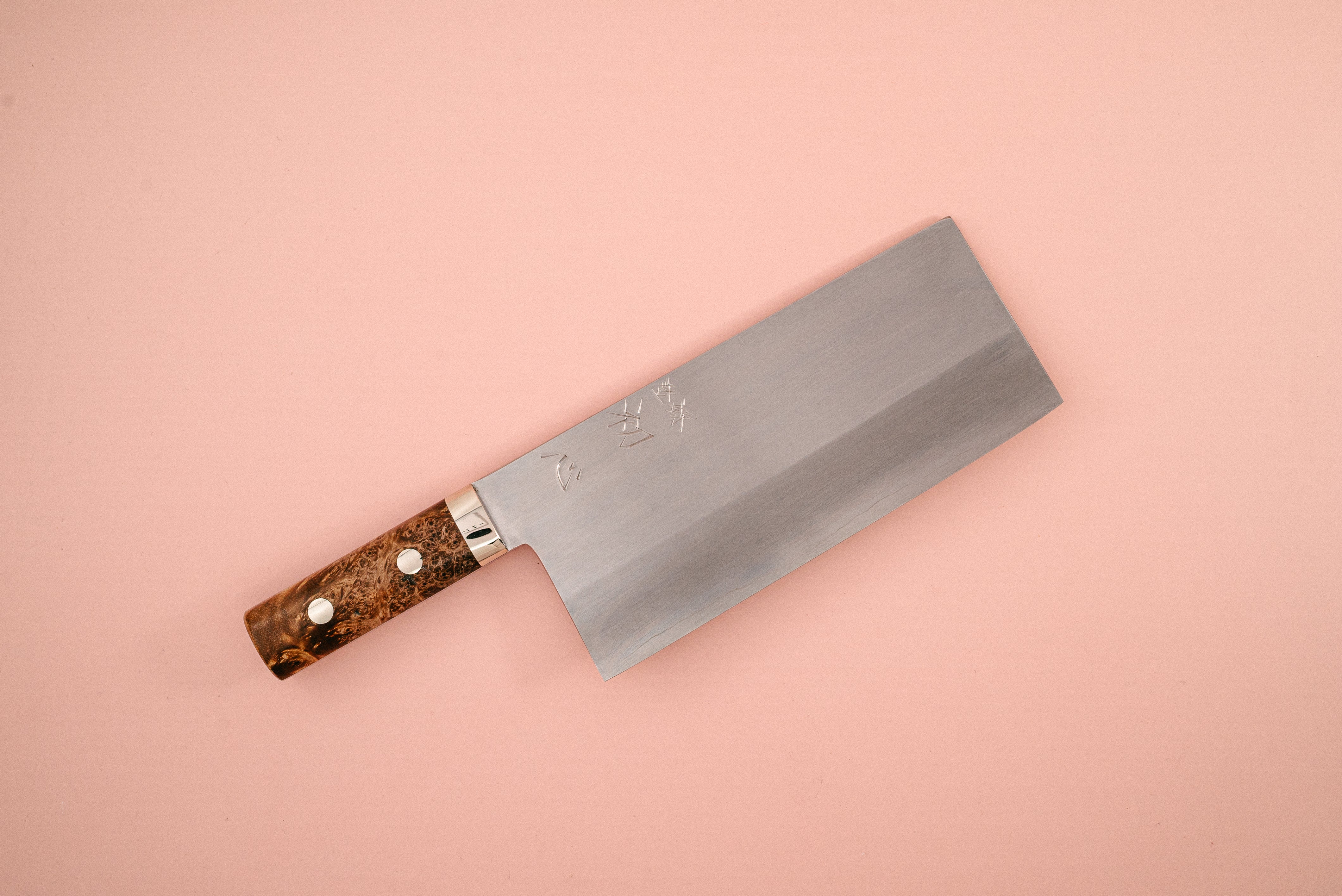 Nakagawa Silver3 Chinese Cleaver Maple Handle - Thecooksedge