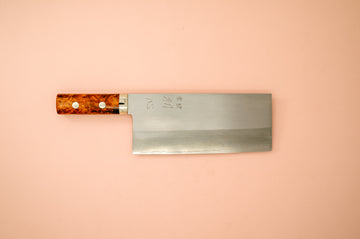Nakagawa Silver3 Chinese Cleaver Quince Handle - Thecooksedge