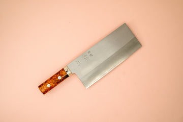 Nakagawa Silver3 Chinese Cleaver Quince Handle - Thecooksedge