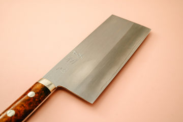 Nakagawa Silver3 Chinese Cleaver Quince Handle - Thecooksedge