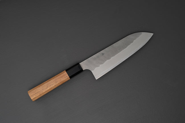 Nigara Hamono AS Tsuchime Santoku 180mm - Thecooksedge