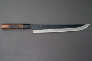 Nigara Hamono SG2 Kurouchi Tsuchime Sakimaru Sujihiki 300mm - Thecooksedge