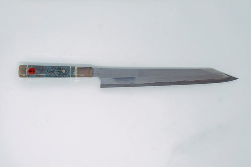 Nigara Hamono Blue2 Twisted Damascus Kiritsuke Yanagiba 300mm - Thecooksedge