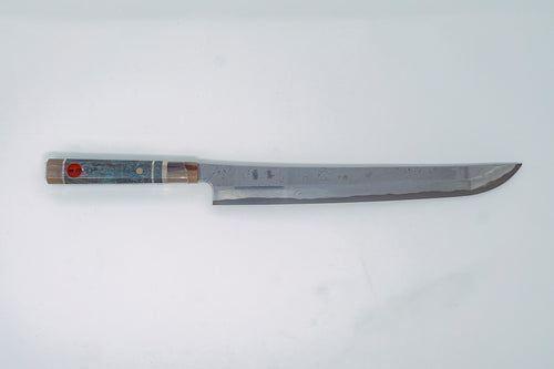 Nigara Hamono Blue2 Twisted Damascus Sakimaru Yanagiba 330mm - Thecooksedge