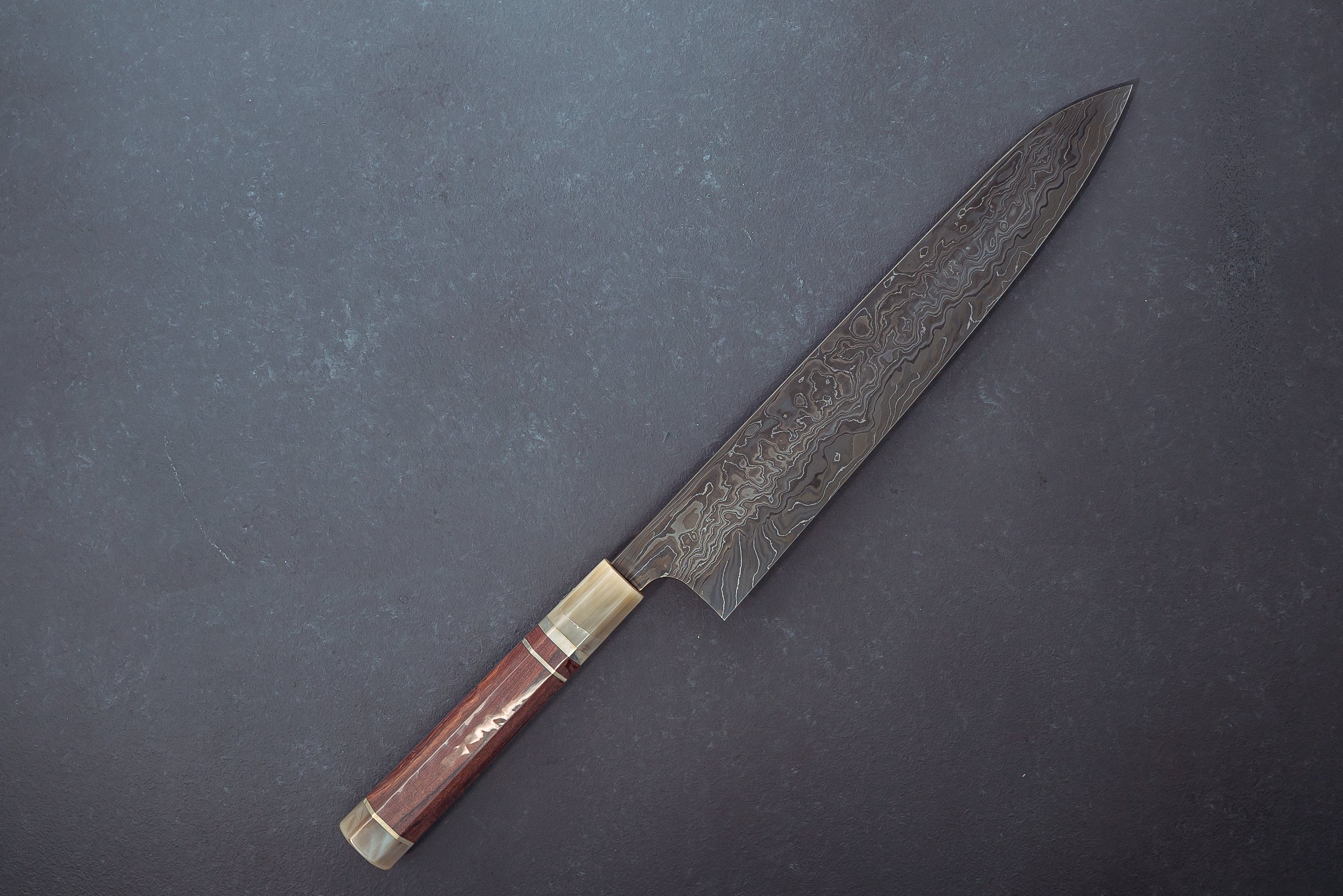 Nigara Hamono Kagetora B2+W2 Core Damascus Gyuto 300mm - Thecooksedge