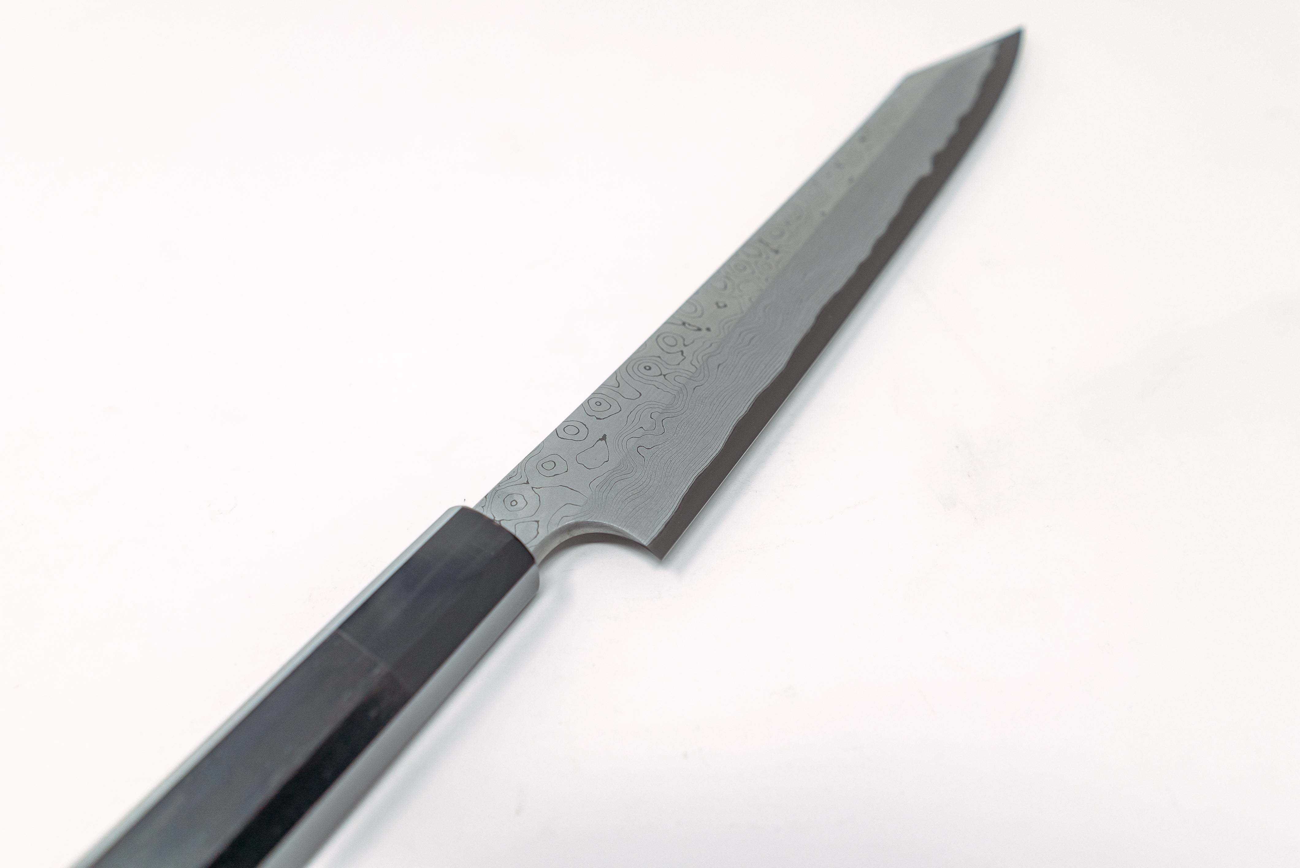 Nigara Hamono Kurozome Damascus Kiritsuke Yanagiba 240mm - Thecooksedge