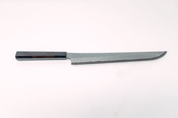 Nigara Hamono Kurozome Damascus Sakimaru Yanagiba 300mm - Thecooksedge