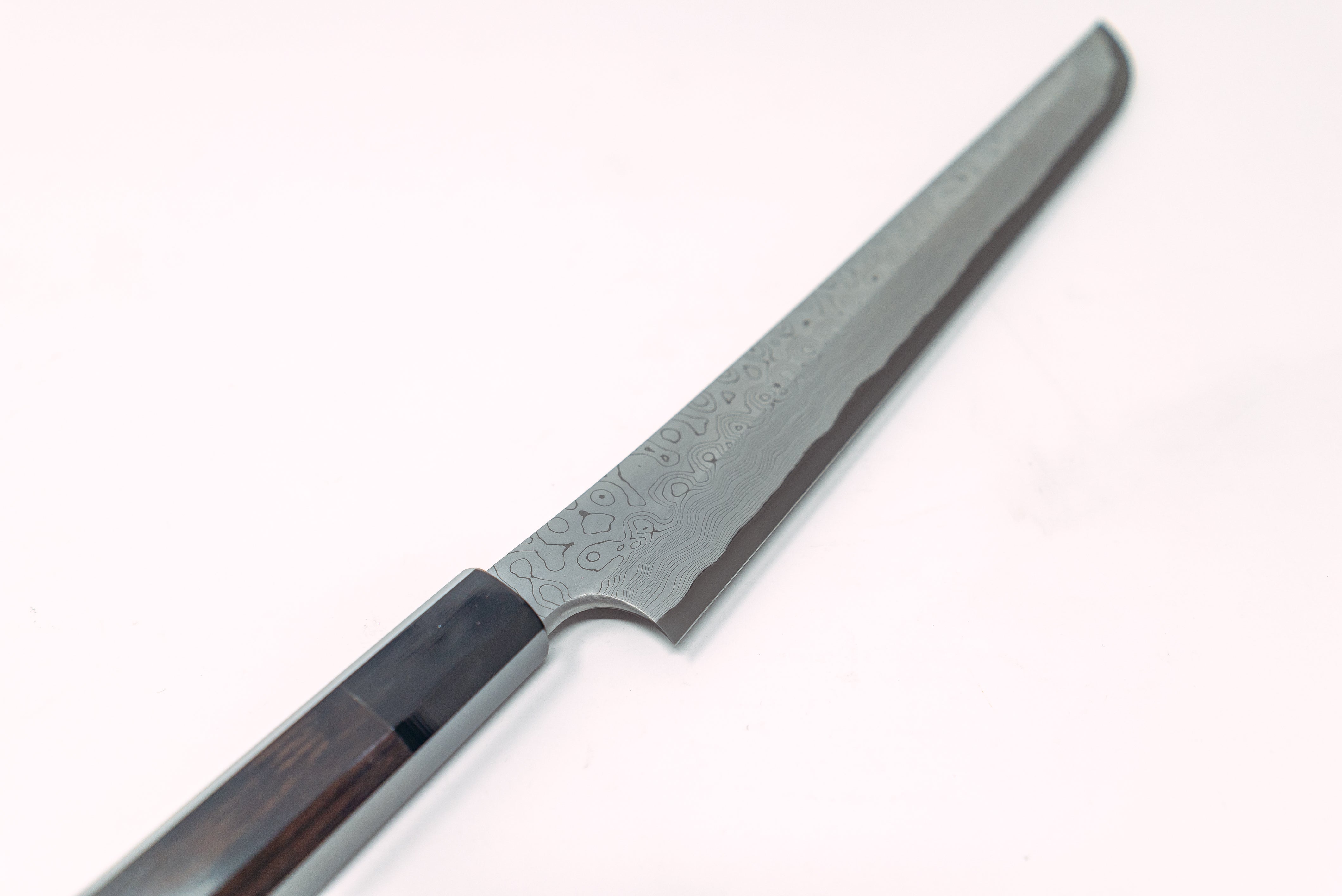 Nigara Hamono Kurozome Damascus Sakimaru Yanagiba 300mm - Thecooksedge
