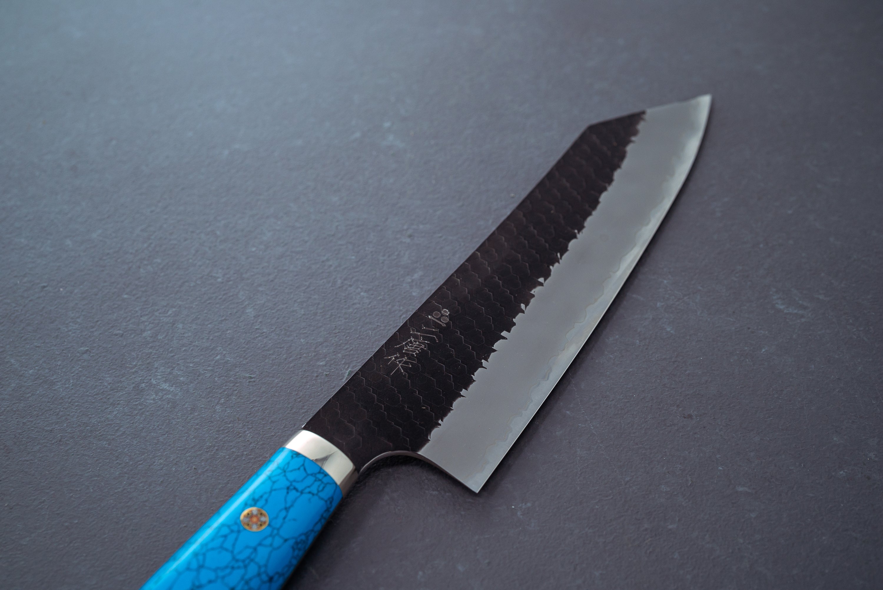 Nigara Hamono Kurouchi SG2 Tsuchime Kiritsuke Gyuto 210mm - Thecooksedge