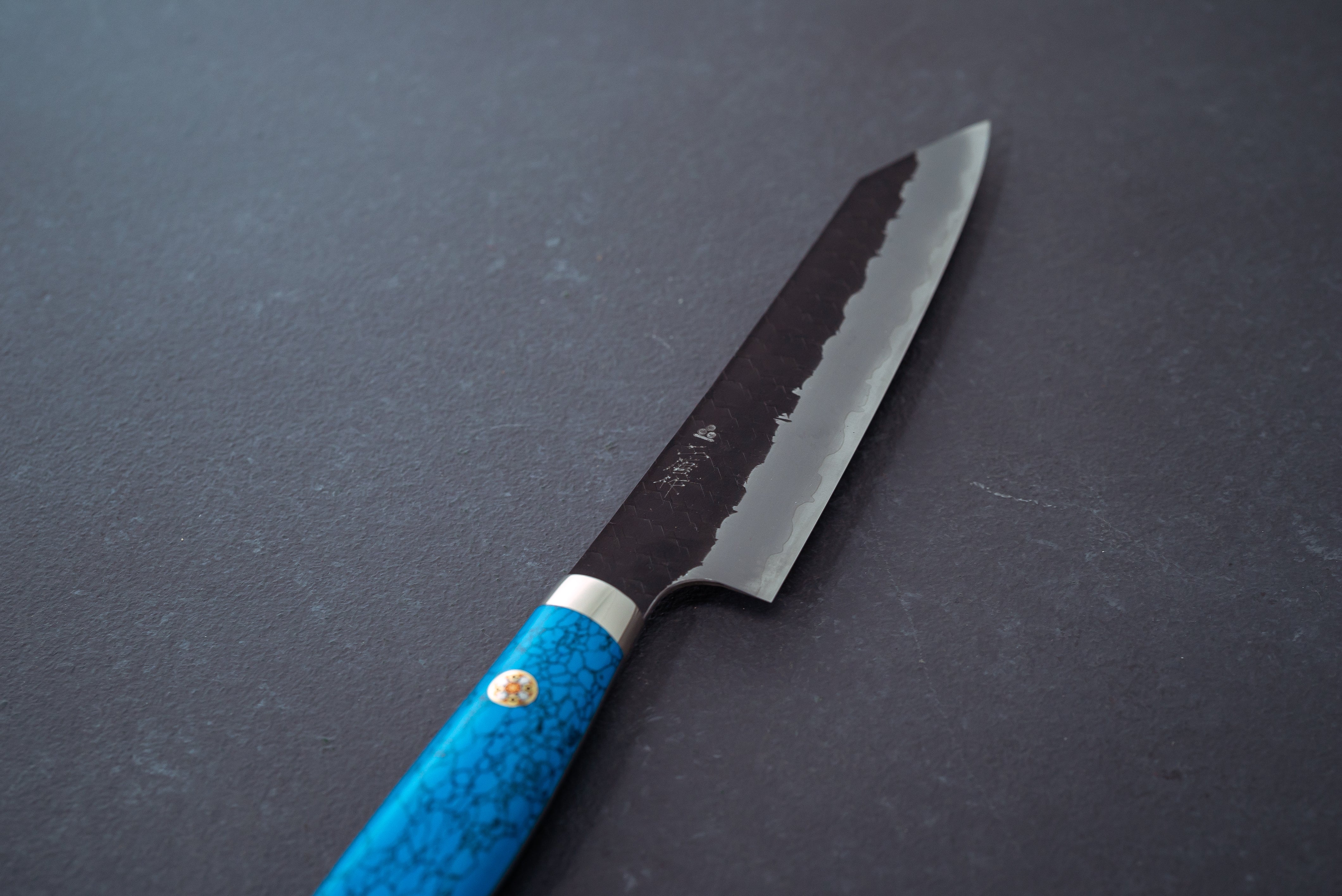 Nigara Hamono Kurouchi SG2 Tsuchime Kiritsuke Petty 150mm - Thecooksedge