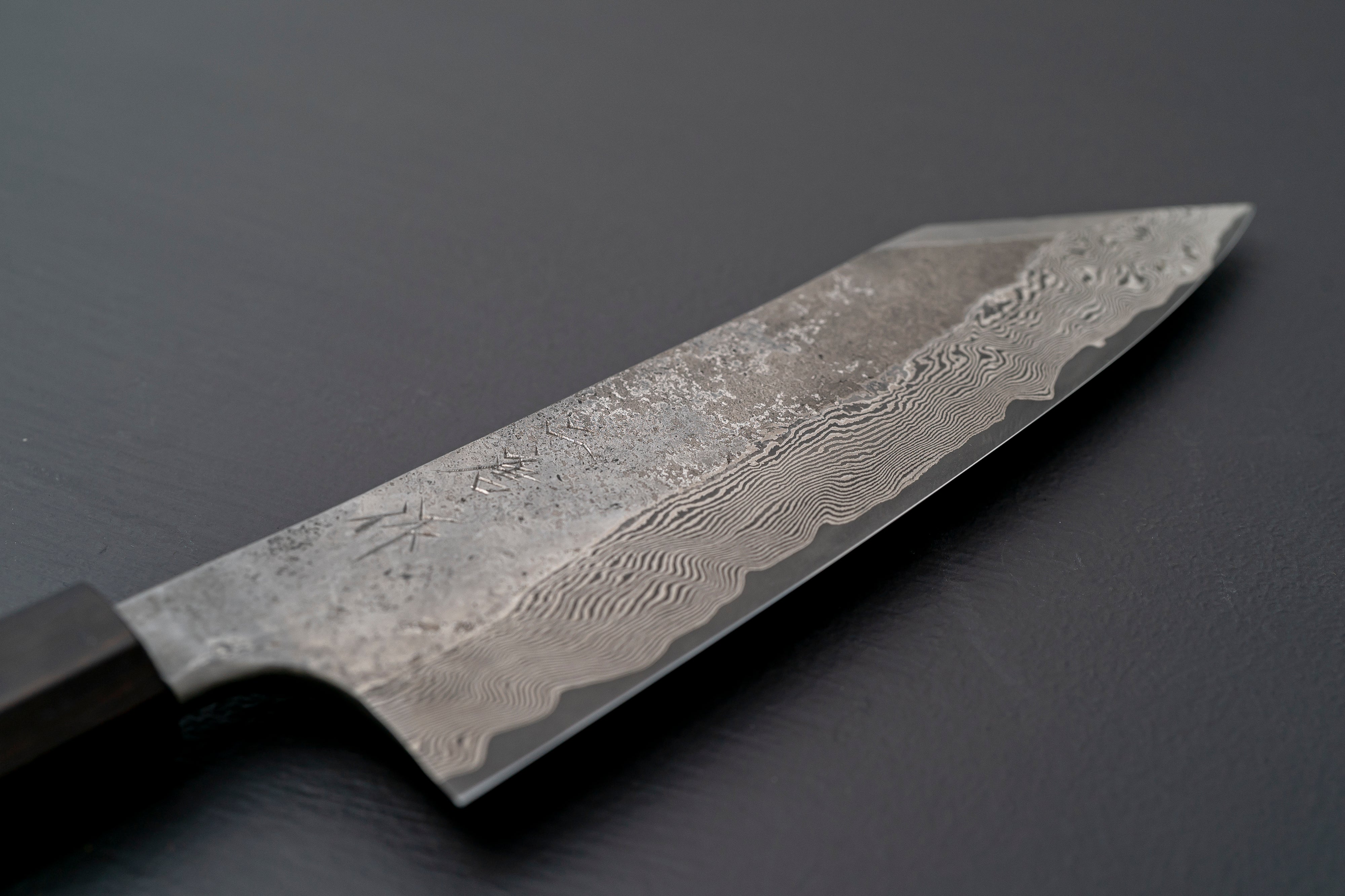 Nigara Hamono Silver3 Damascus Bunka 180mm - Thecooksedge