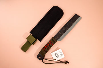 Raccoon TS239 Kurouchi Outdoor Knife 165mm w/Sheath - Thecooksedge