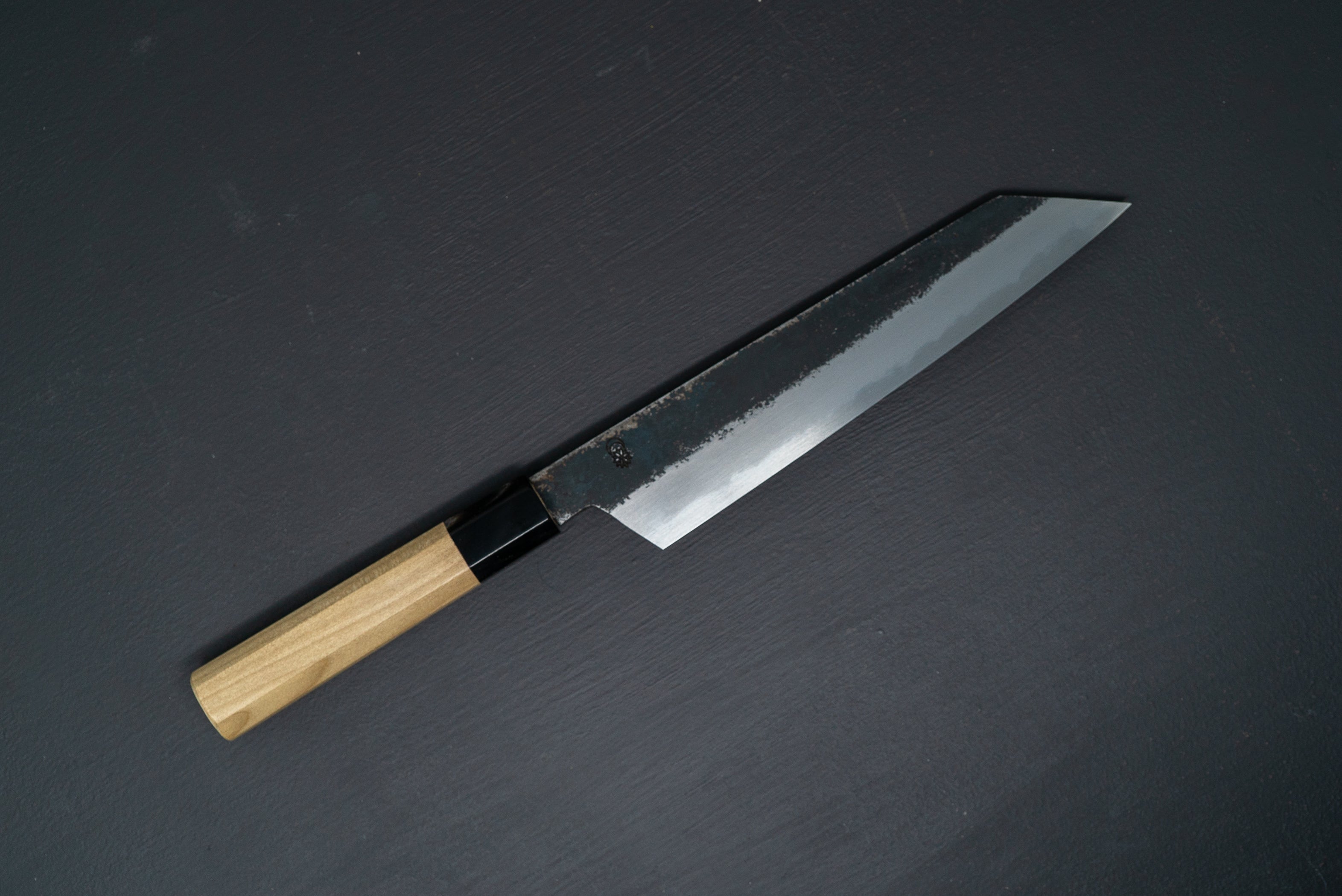Sakai Kikumori Kikuzuki Kuro Kiritsuke Gyuto 210mm - Thecooksedge