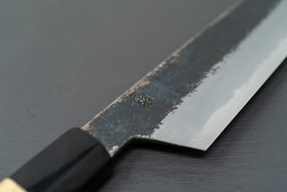 Sakai Kikumori Kikuzuki Kuro Kiritsuke Gyuto 240mm - Thecooksedge
