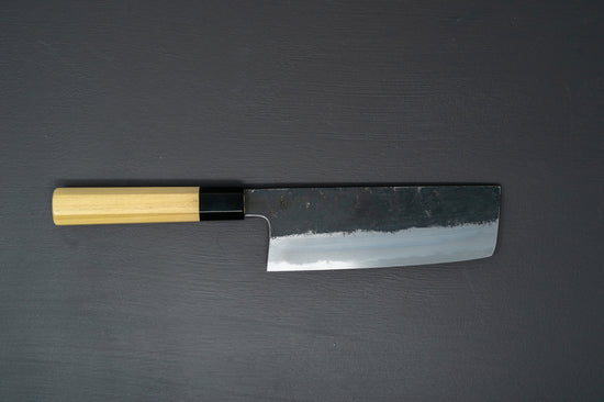 Sakai Kikumori Kikuzuki Kuro Nakiri 180mm - Thecooksedge