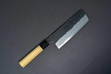 Sakai Kikumori Kikuzuki Kuro Nakiri 180mm - Thecooksedge